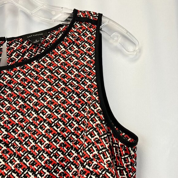 Ann Taylor Womens Multicolor Sleeveless Round Neck Side Zip Blouse Top Size 4 - Picture 8 of 10